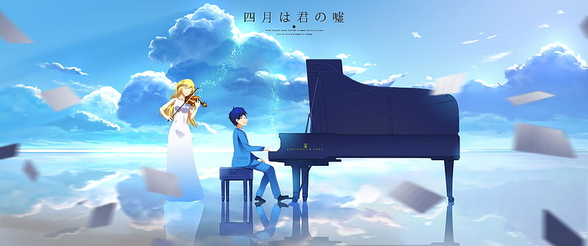 Anime Deine Lüge im April Kousei Arima Kaori Miyazono, Deine Lüge im April Klavier HD-Hintergrundbild