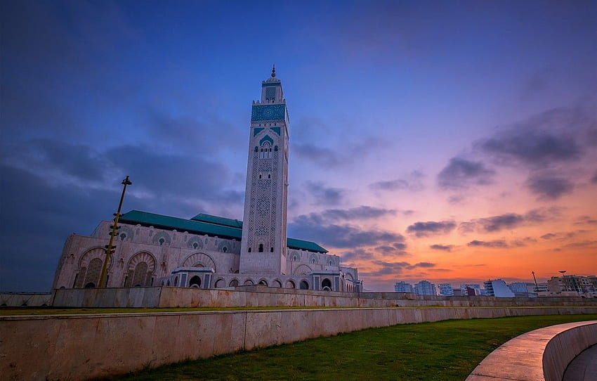 the minaret, Morocco, Casablanca, The Hassan II mosque HD wallpaper