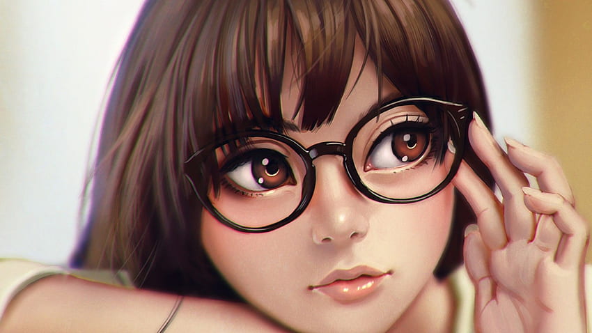 Anime Girl with Glasses : HD wallpaper | Pxfuel