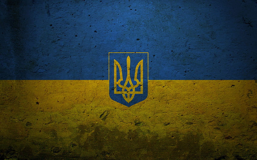 テクスチャー, 絵の具, 旗, ウクライナ, イラストレーション, 紋章 高画質の壁紙