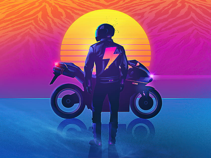 Biker , Background, Motorcycle Drawings HD wallpaper
