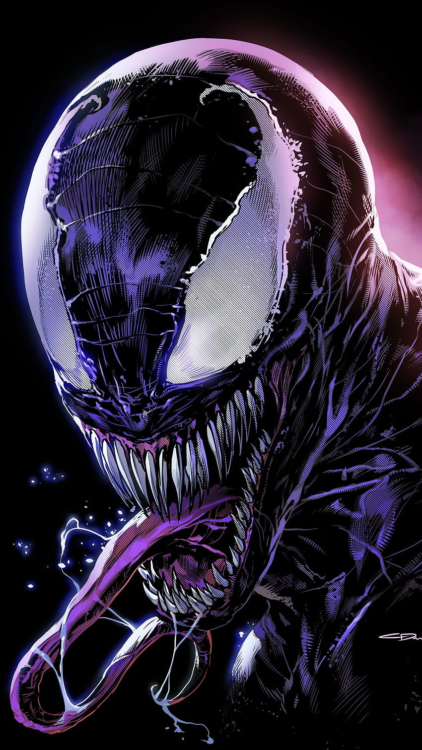 Venom, Marvel Black Venom HD тапет за телефон