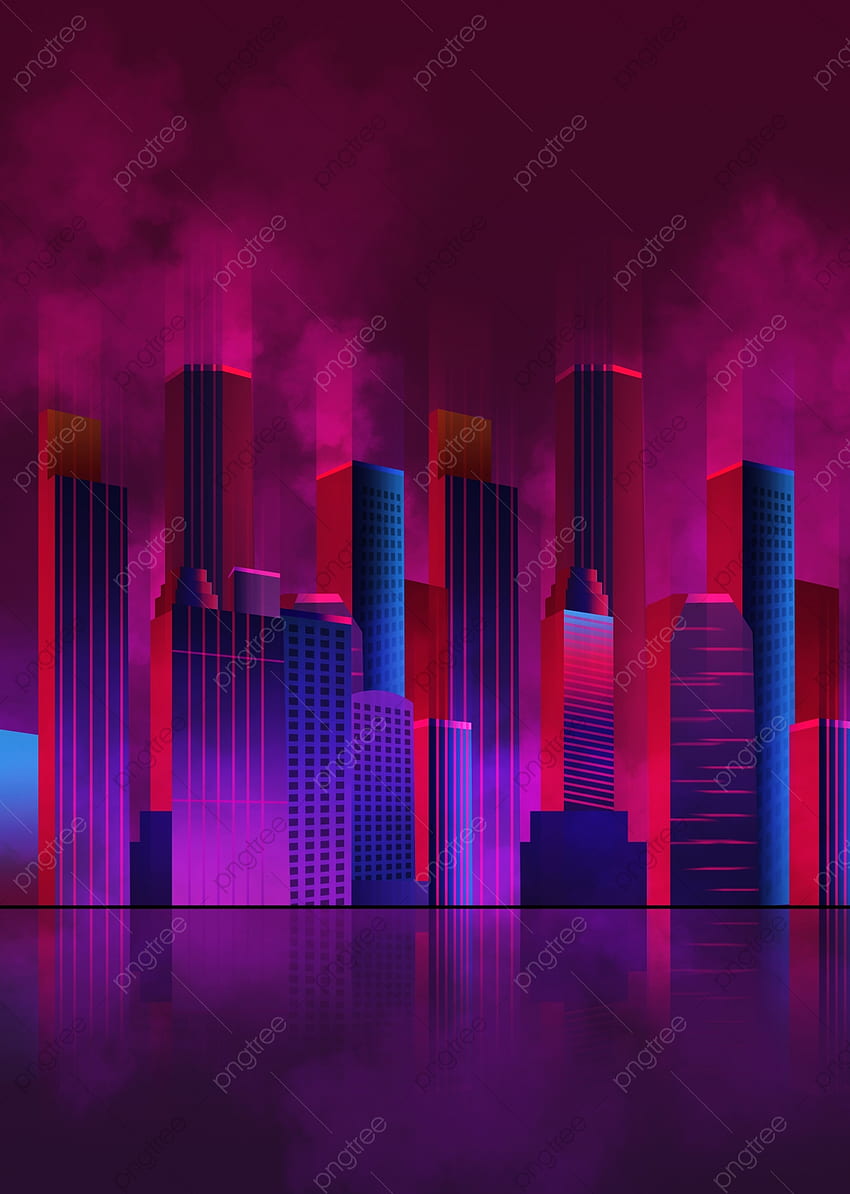 Neon City Background , Vectors and PSD Files for . Pngtree, Neon City ...