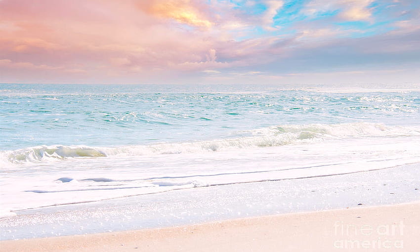Pastel Beach Seascape Outer Banks North Carolina, softness, pastel, ocran, sand, Beach, landscape, peaceful, nature HD wallpaper