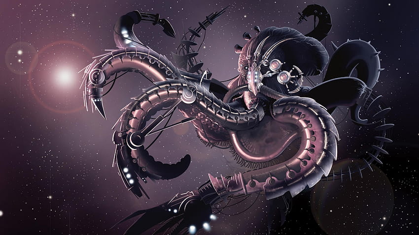 Cyborg Octopus, Octopus Art HD wallpaper
