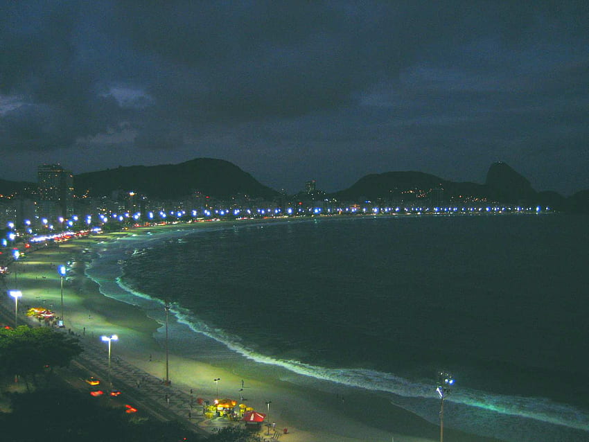 Плаж Копакабана Рио де Жанейро на разсъмване 2009 г HD тапет