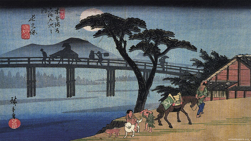 Ando Hiroshige , Art, Gravures sur bois, Art japonais Fond d'écran HD