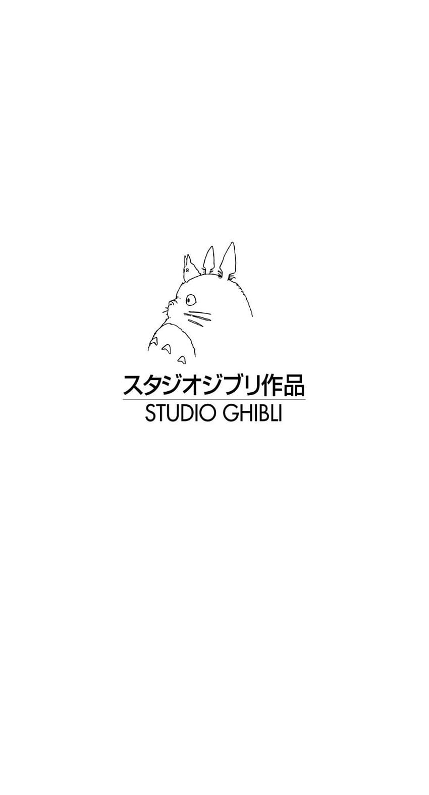 Totoro. Hayao Miyazaki i studio Ghibli. Ghibli, Studio ghibli, tło Studio ghibli, czarno-biały Totoro Tapeta na telefon HD