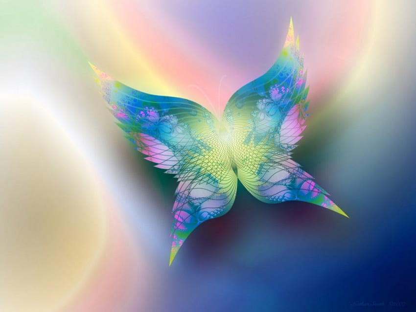 spirit, butterflies, fractal HD wallpaper