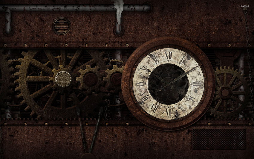 Steampunk clock - Digital Art HD wallpaper