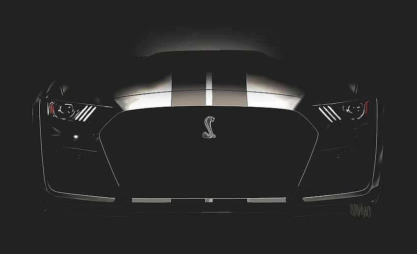 Черен Ford Mustang Shelby Gt500, тъмен Mustang HD тапет