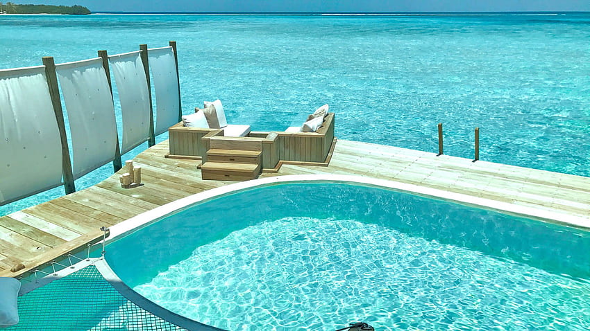Water Reserve With Slide. 3 Bedrooms. Soneva Jani Resort, Maldives HD wallpaper