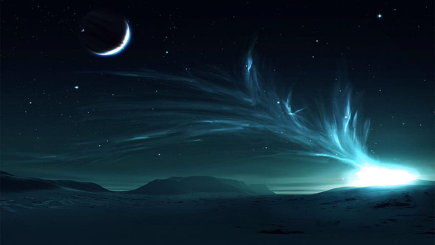 magic , sky, blue, atmosphere, light, night HD wallpaper