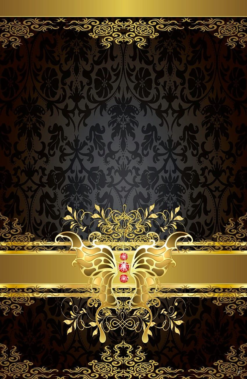 Pin oleh Luciana Costa di Motyle / 蝶。 Bingkai , Bingkai, Contoh undangan pernikahan, Royal Gold HD電話の壁紙