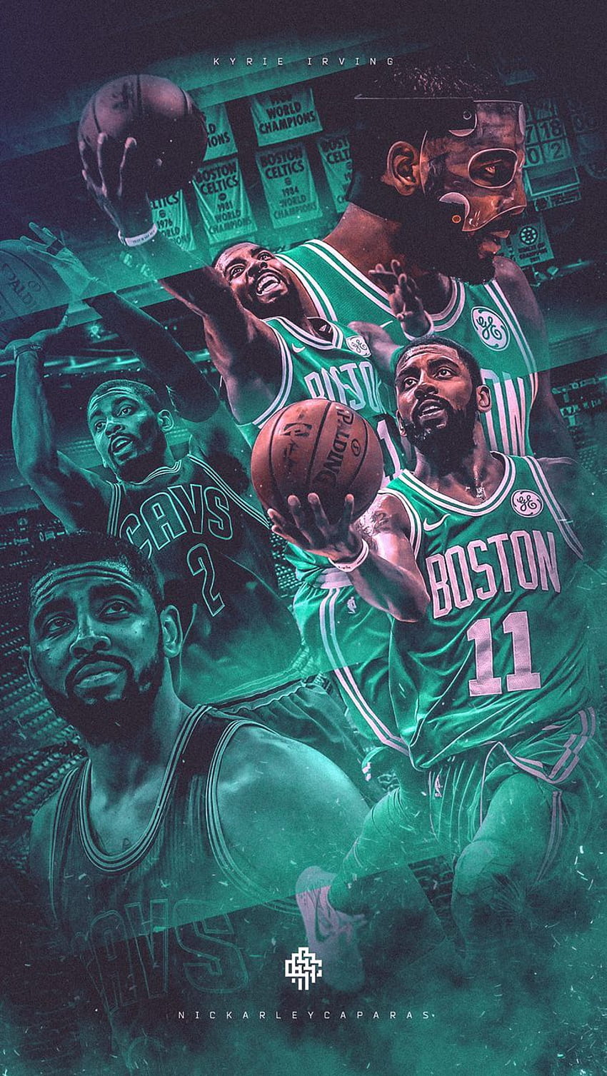 NBA-Kunst. Kyrie Irving (Celtics Cavaliers) HD-Handy-Hintergrundbild