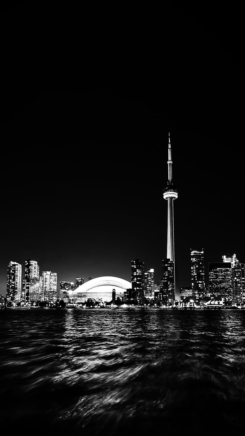 Toronto City Night Missing Tower Dark Cityview Bw HD phone wallpaper