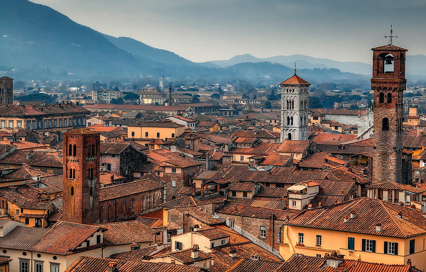 building, home, roof, Italy, tower, Italy, Tuscany, the bell tower, Tuscany, Lucca, Lucca, Александр Безмолитвенный for , section город HD wallpaper