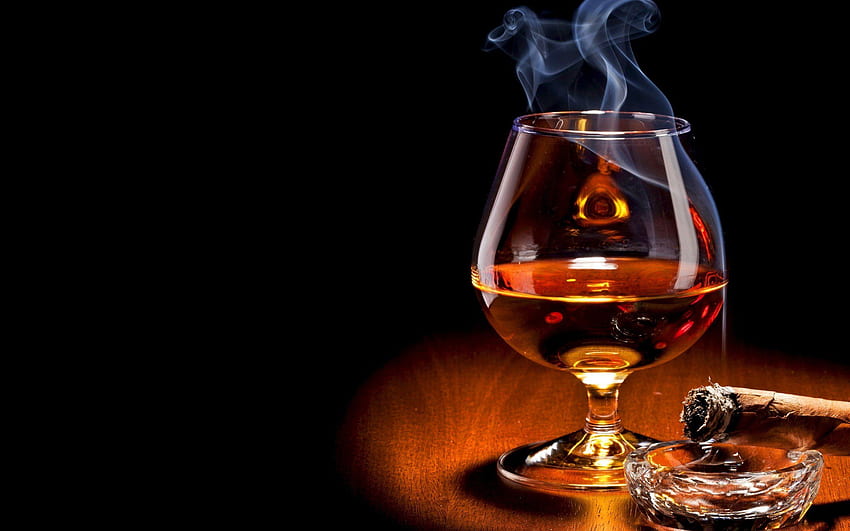 Whisky und Zigarre HD-Hintergrundbild