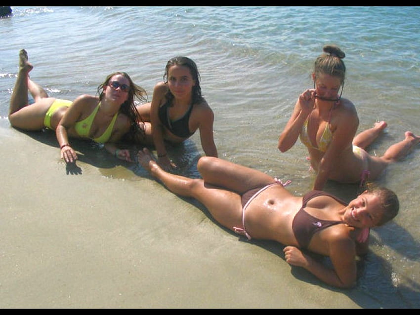 Chicas en la playa, guay fondo de pantalla