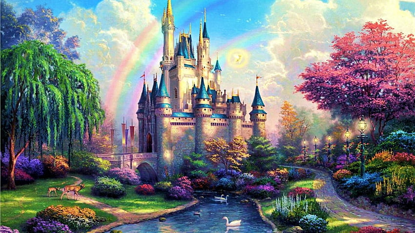 Disney-Schloss-Cartoon HD-Hintergrundbild