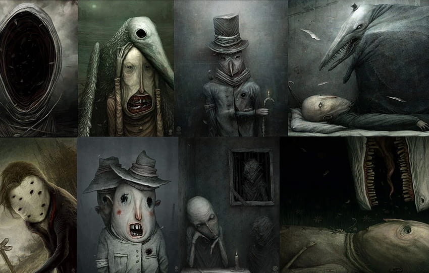 horror, art, creepy, surreal, anton semenov for , section фантастика HD wallpaper