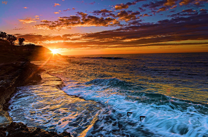 Beach Sunset . Epic Car, Dusk HD wallpaper