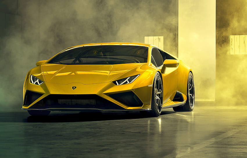Żółty, luksusowy samochód, Lamborghini Huracan EVO Tapeta HD