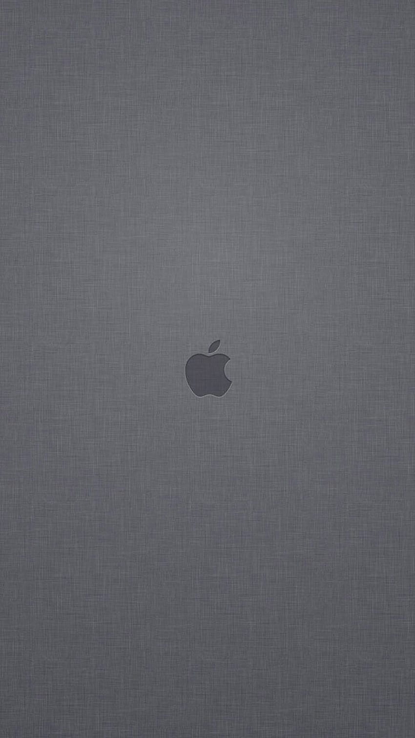 Logo Apple Latar Belakang Tekstur Linen Abu-abu iPhone 6 wallpaper ponsel HD