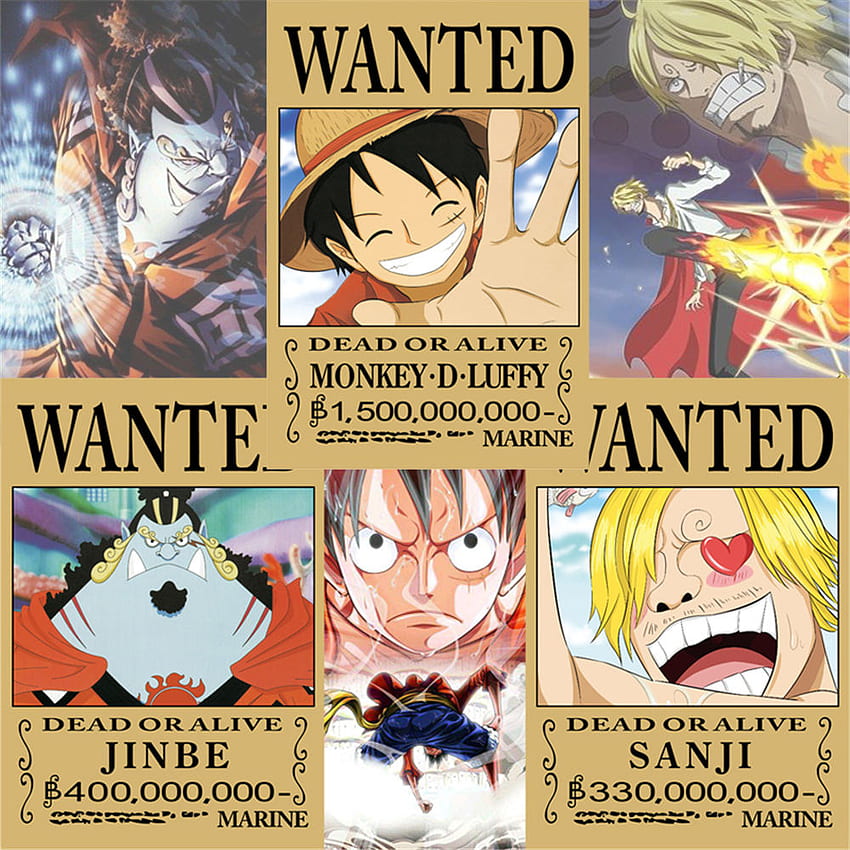 Stiker Anime Baru cm One Piece Wanted Poster Kartun Anime Kertas Poster Luffy Jinbe Sanji ONE PIECE Stiker. Stiker, Poster Dicari Luffy wallpaper ponsel HD