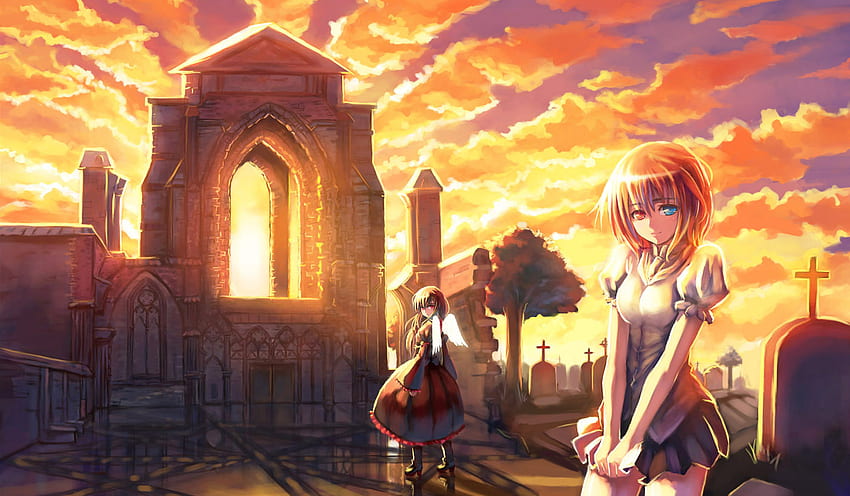 Matahari terbit di atas kuburan, Makam Anime Wallpaper HD