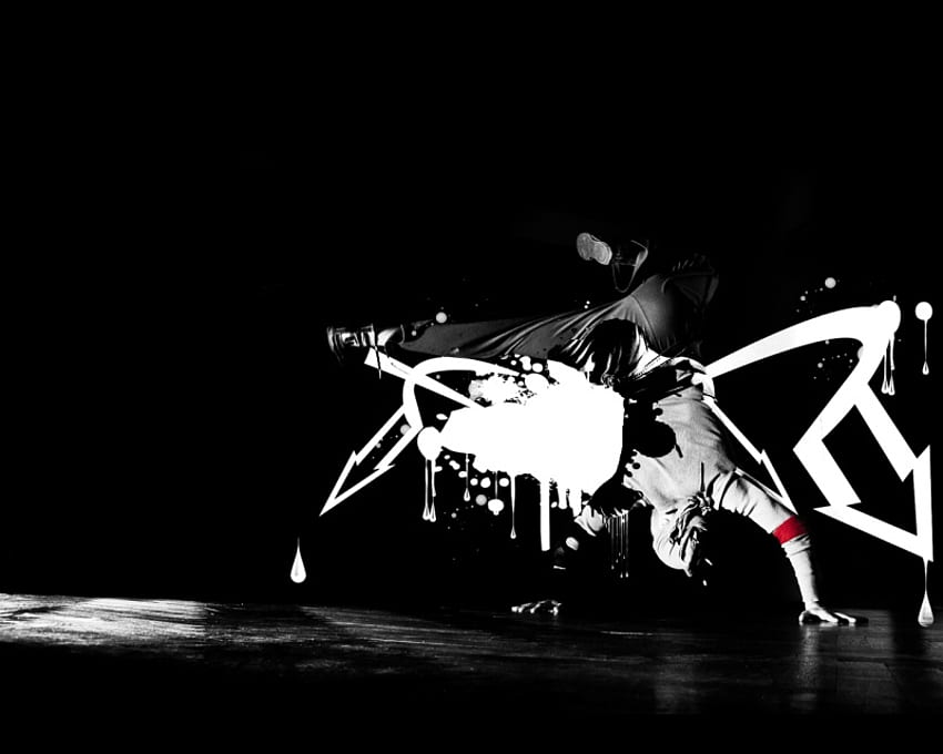 Stunt Break, dance, black and white, cool, guy, stunt HD wallpaper