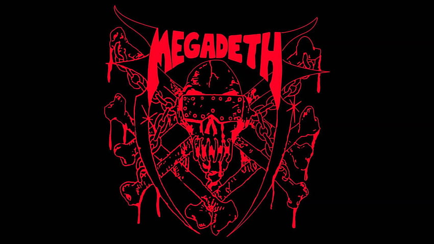 megadeth , red, font, text, logo, graphic design, illustration, graphics, emblem, skull, bone, Megadeth Logo HD wallpaper