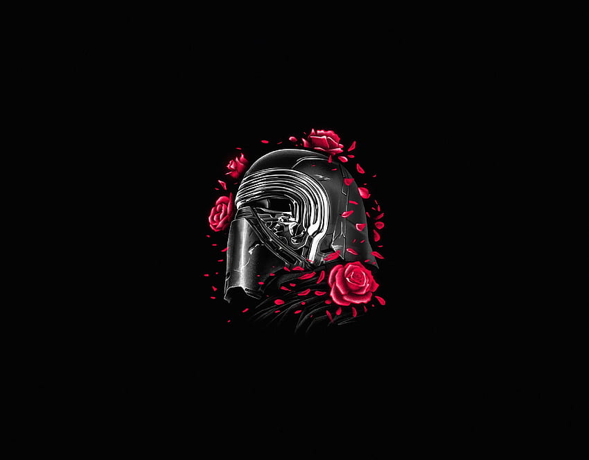 Kylo Ren, casque et roses, Star Wars, minimal Fond d'écran HD