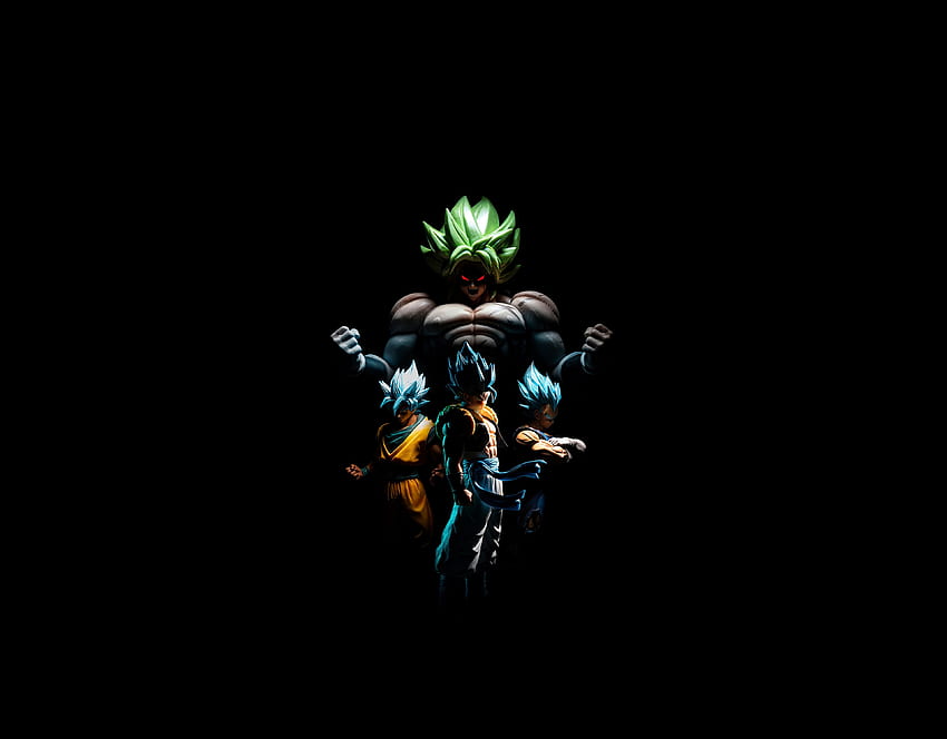 Goku and Broly, Vegeta, Gogeta, dark HD wallpaper