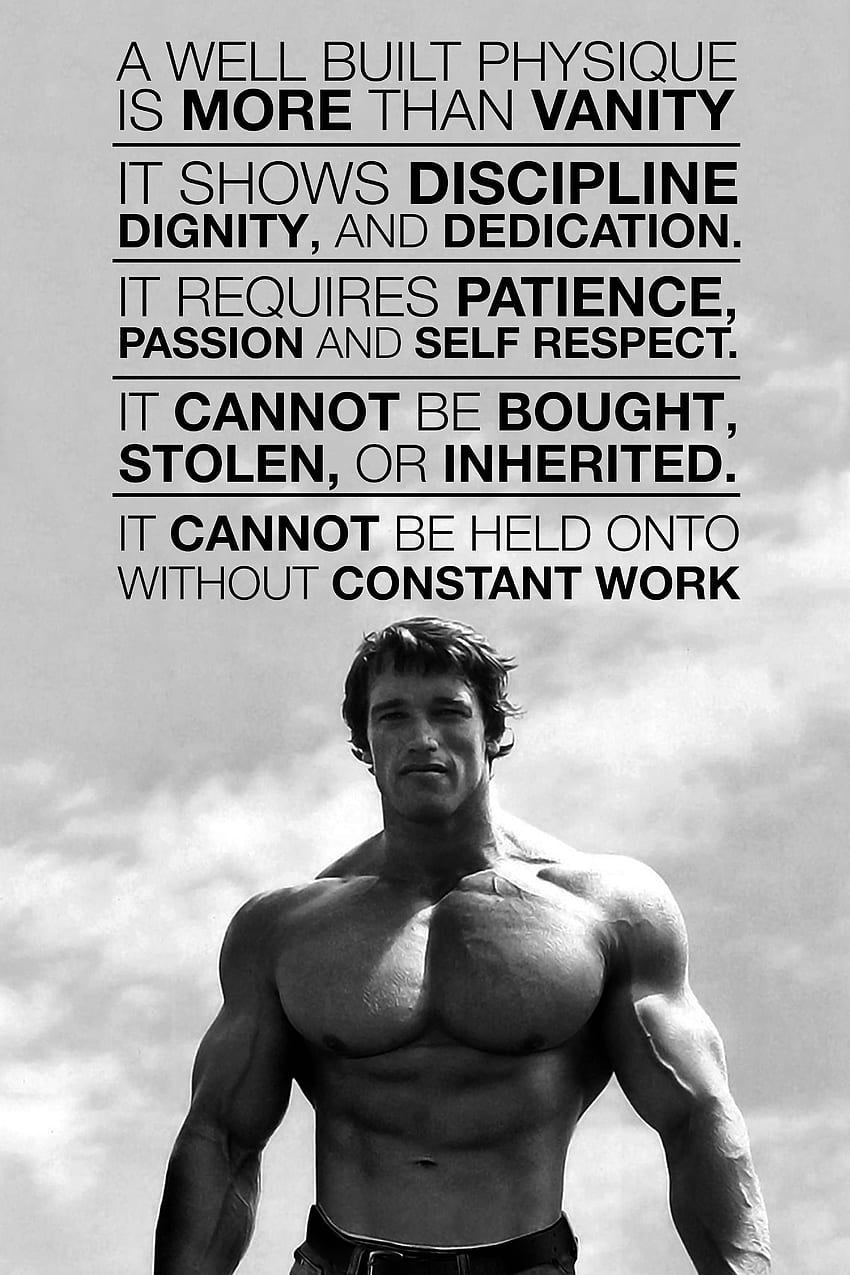 Poster ispiratore di Arnold. Citazioni sulla motivazione del bodybuilding, Citazioni sul bodybuilding, Citazioni di Arnold Schwarzenegger Sfondo del telefono HD
