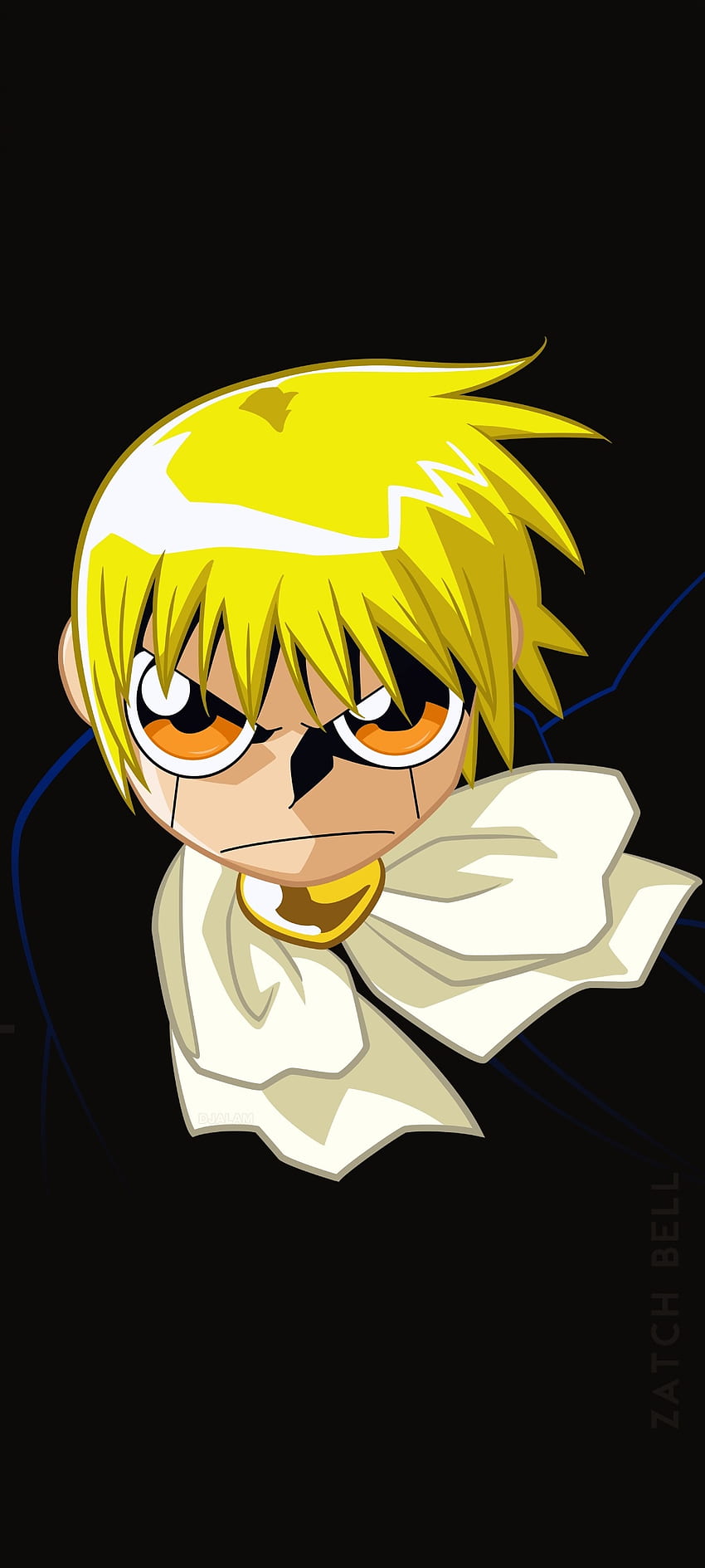 Zatch Bell, cartoon, black, animated, anger HD phone wallpaper