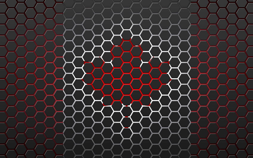 Red Hex background, Red Hexagon HD wallpaper