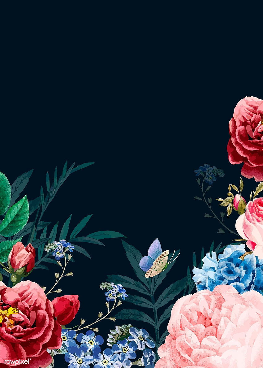 premium vector of Blooming elegant floral background HD phone wallpaper