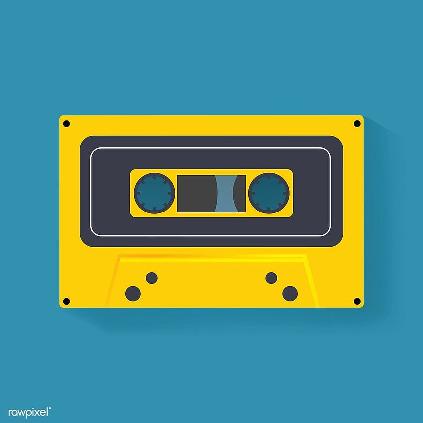 Vector de ilustración de icono de grabación de música de cinta de casete retro. fondo de pantalla del teléfono