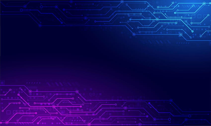 circuit board technology background. purple and blue light banner.electronic system concept. 7523400 Vector Art at Vecteezy HD wallpaper