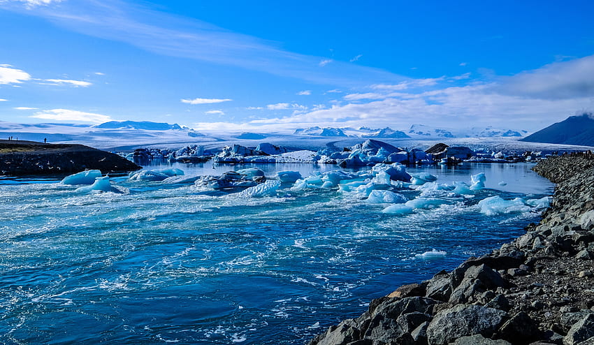 자연, 얼음, 해안, 은행, 대양, 아이슬란드 HD 월페이퍼