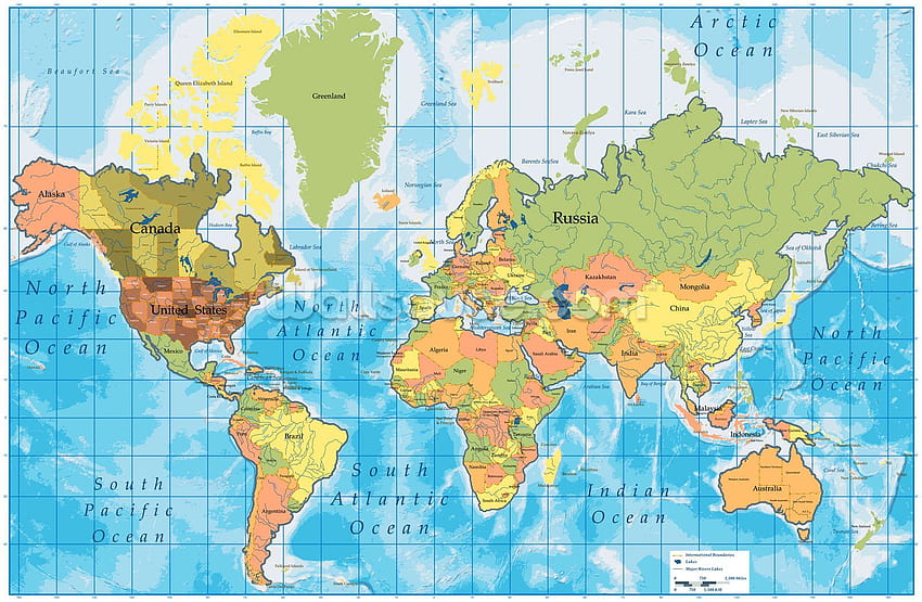 Atlas Dunia, Peta Geografi Wallpaper HD