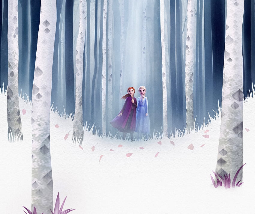 Frozen 2, la regina Elsa e Anna, foresta, 2019 Sfondo HD