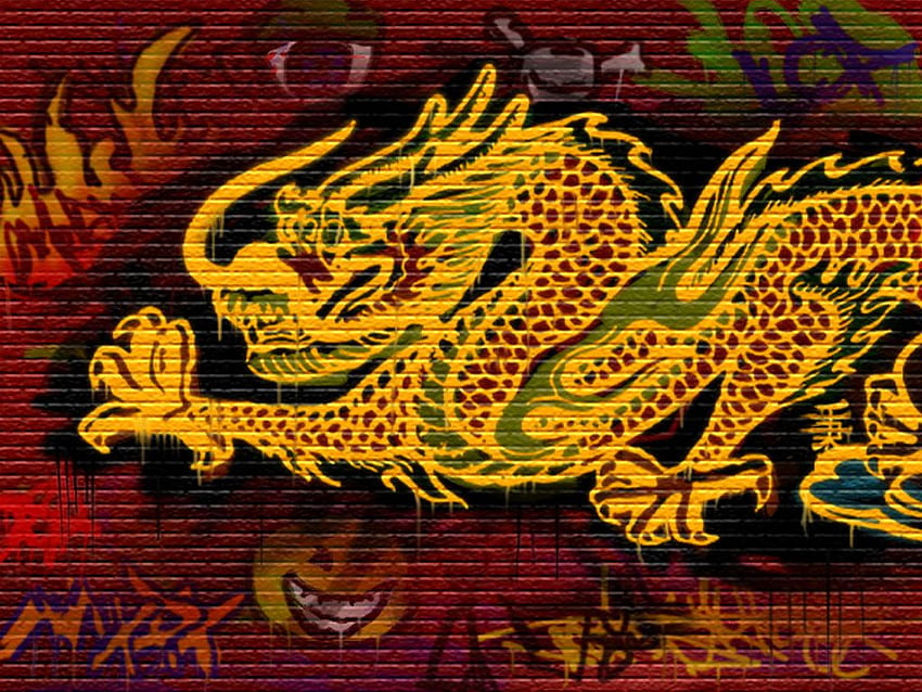 dragon graffiti, Japan Graffiti HD wallpaper