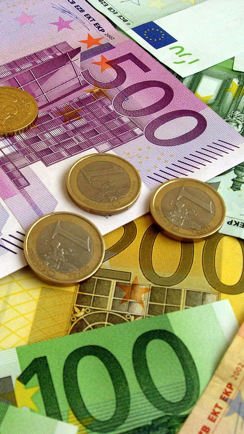 pieniądze, euro, banknoty, monety iphone 8 Tapeta na telefon HD
