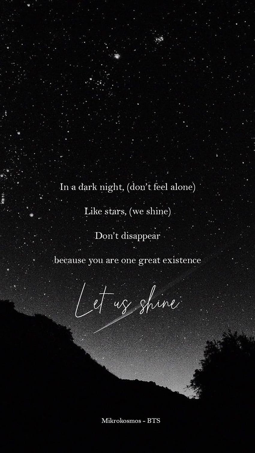 BTS Lyrics ⁷ - Let us shine Mikrokosmos - BTS HD phone wallpaper