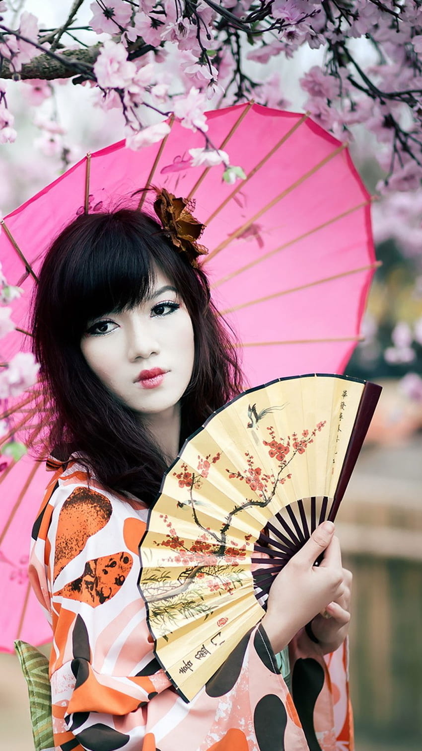 Japanese Girl Under Sakura Tree Iphone Geisha Iphone Hd Phone Wallpaper Pxfuel