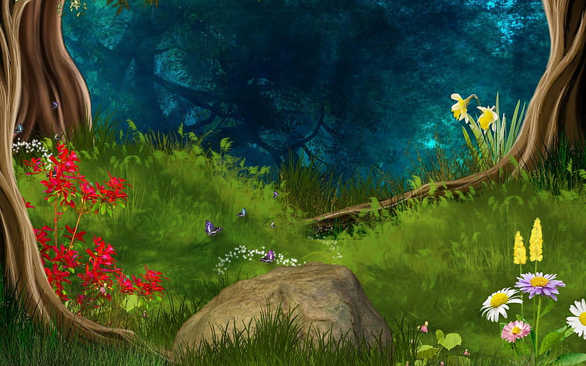 Enchanted Forest . Enchanted, Cute Cartoon Forest HD wallpaper | Pxfuel