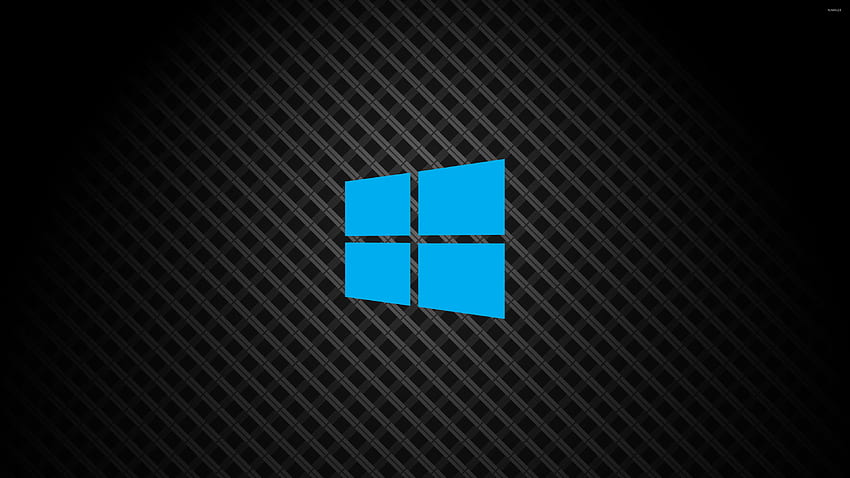 Windows 10 on square pattern simple blue logo HD wallpaper