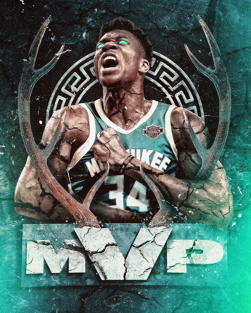 NBA MVP, Карикатура на Янис Адетокумбо HD тапет за телефон